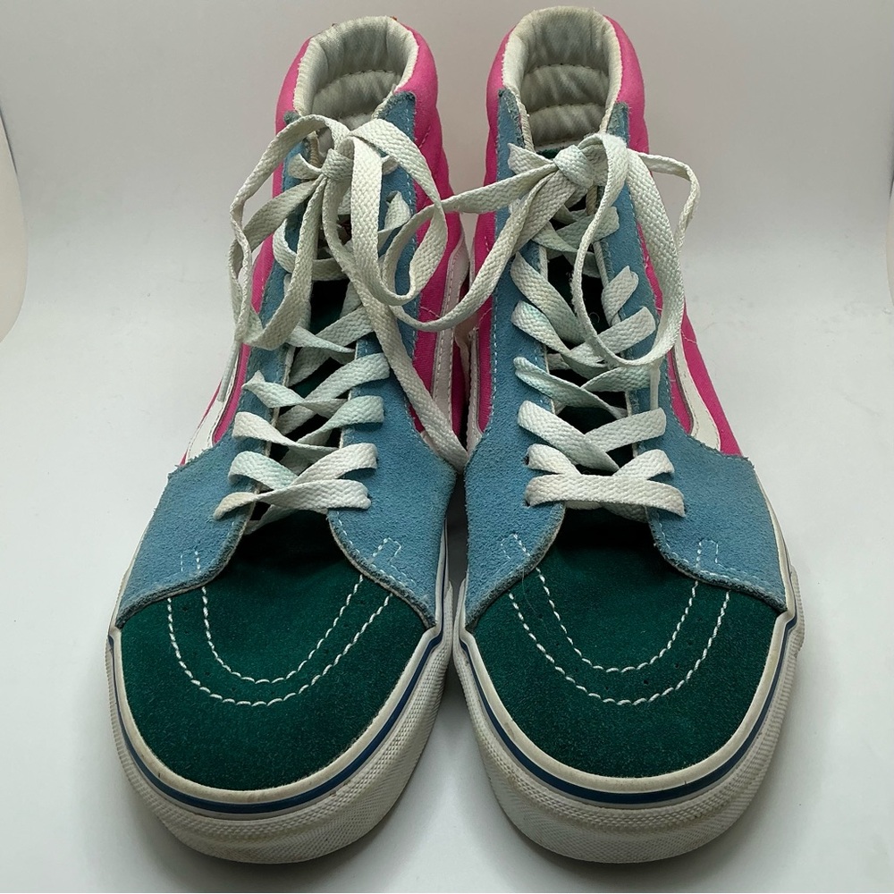 Vans Off The Wall SK8 Colorblock Multicolor suede/canvas hightops M8/WM9.5 SR1 - Picture 2 of 10